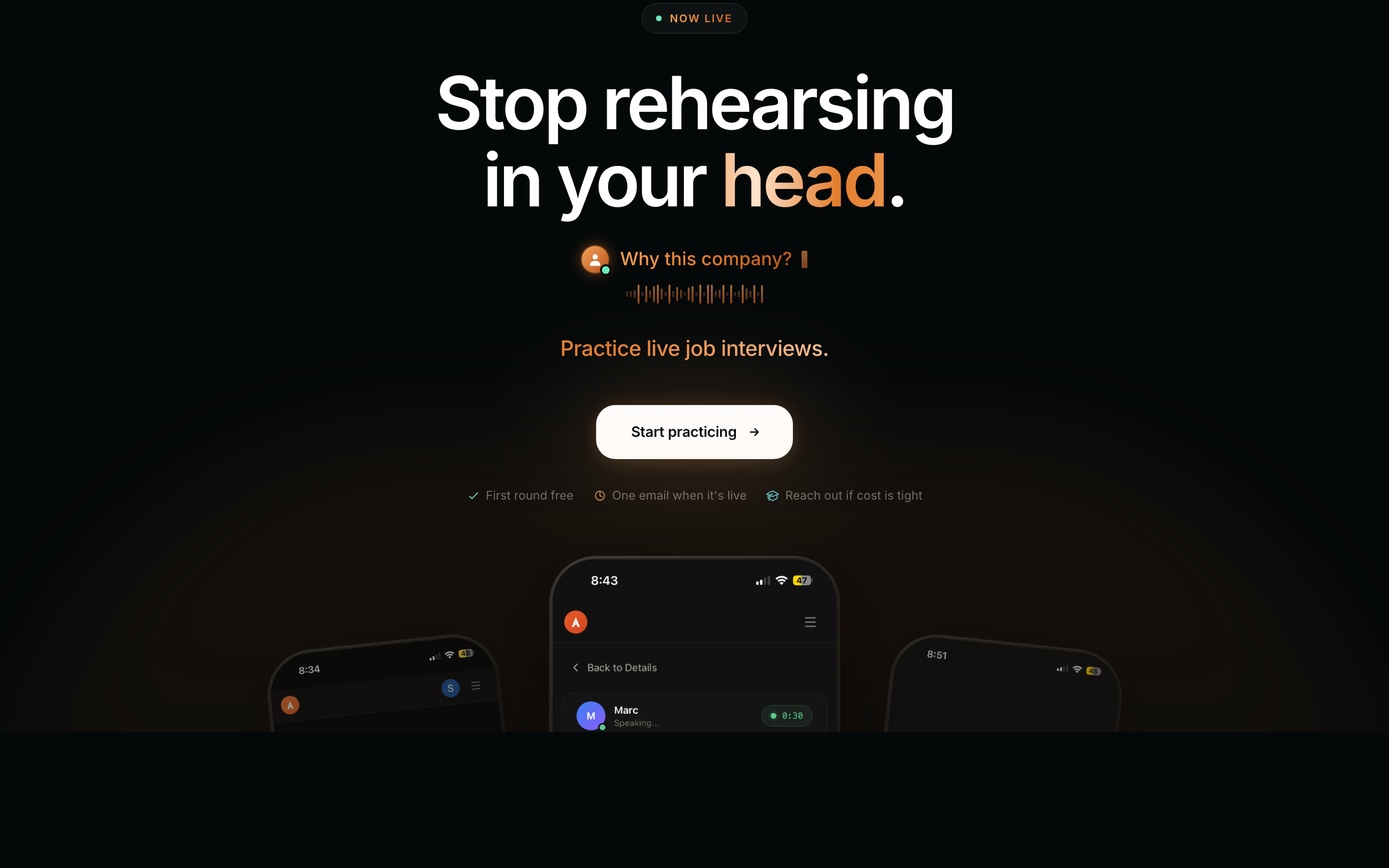 The Articulate homepage hero: Stop rehearsing in your head